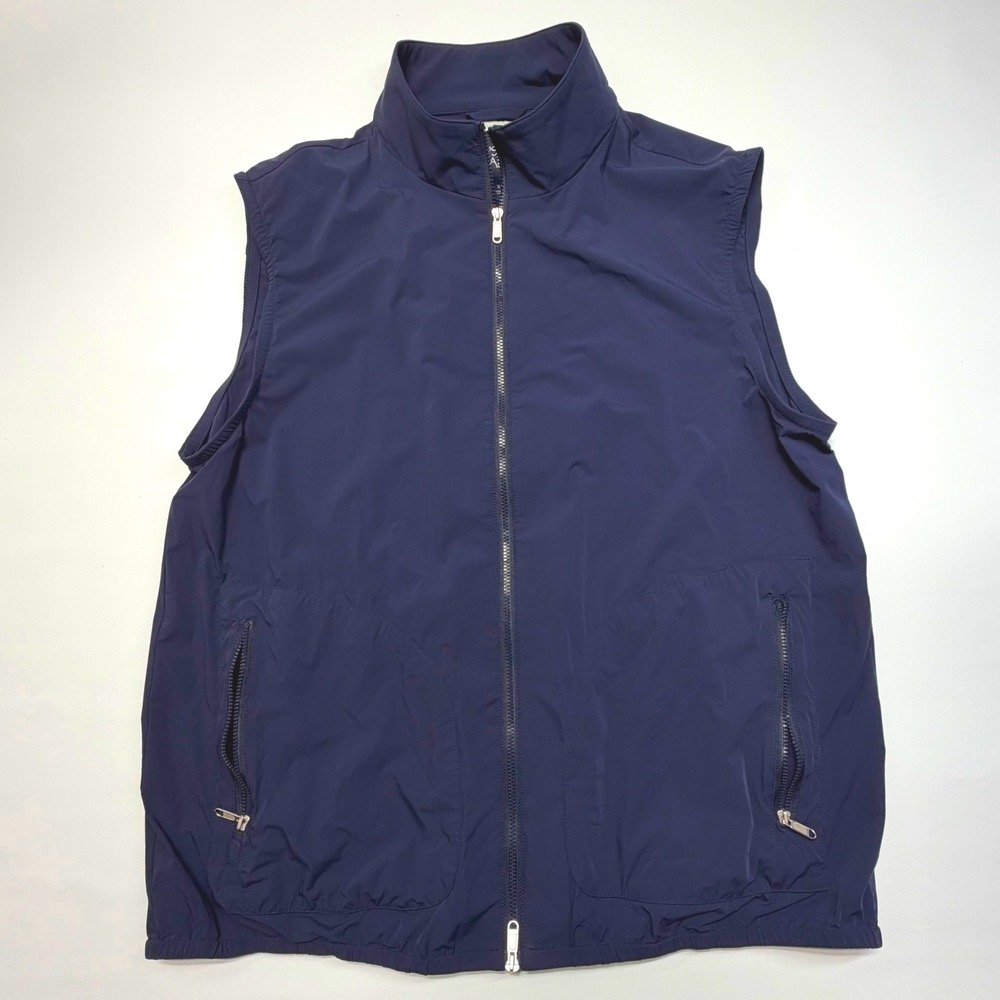 Jos A Bank Tailored Fit Navy Softshell Zip Vest XL Stretch Minimal